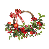 Maxbell Christmas Rattan Wreath Hanging Pomegranate Garland for Front Door Holiday