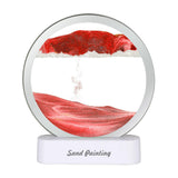 Maxbell Moving Sand Art Picture Night Light 3D Dynamic Display for Living Room Red