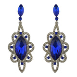 Maxbell Behomian Statement Rhinestone Dangle Earrings Wedding Party Jewelry Blue