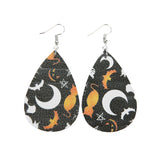 Max Halloween PU Leather Water Drop Teardrop Dangle Drop Earrings Jewelry F