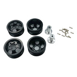 Maxbell 4 Pieces RC Model Car Metal Wheel Hubs for 1/16 JJRC Military Truck Black