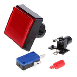 Max Rectangle Arcade Machine Game Button with led lamp illuminated Red