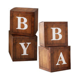Maxbell 4x Baby Boxes Reusable Balloons Boxes for Xmas Holiday Photography Props Wood Color