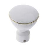 Max Metal Iron Curtain Pole Finials End Heads Fit 28mm Dia. Drapery Rods E_White