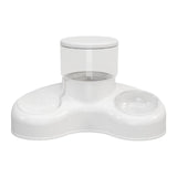 Maxbell Automatic Pet Feeder and Waterer Water Fountain Tilted Cat Food Dishes Bowls White