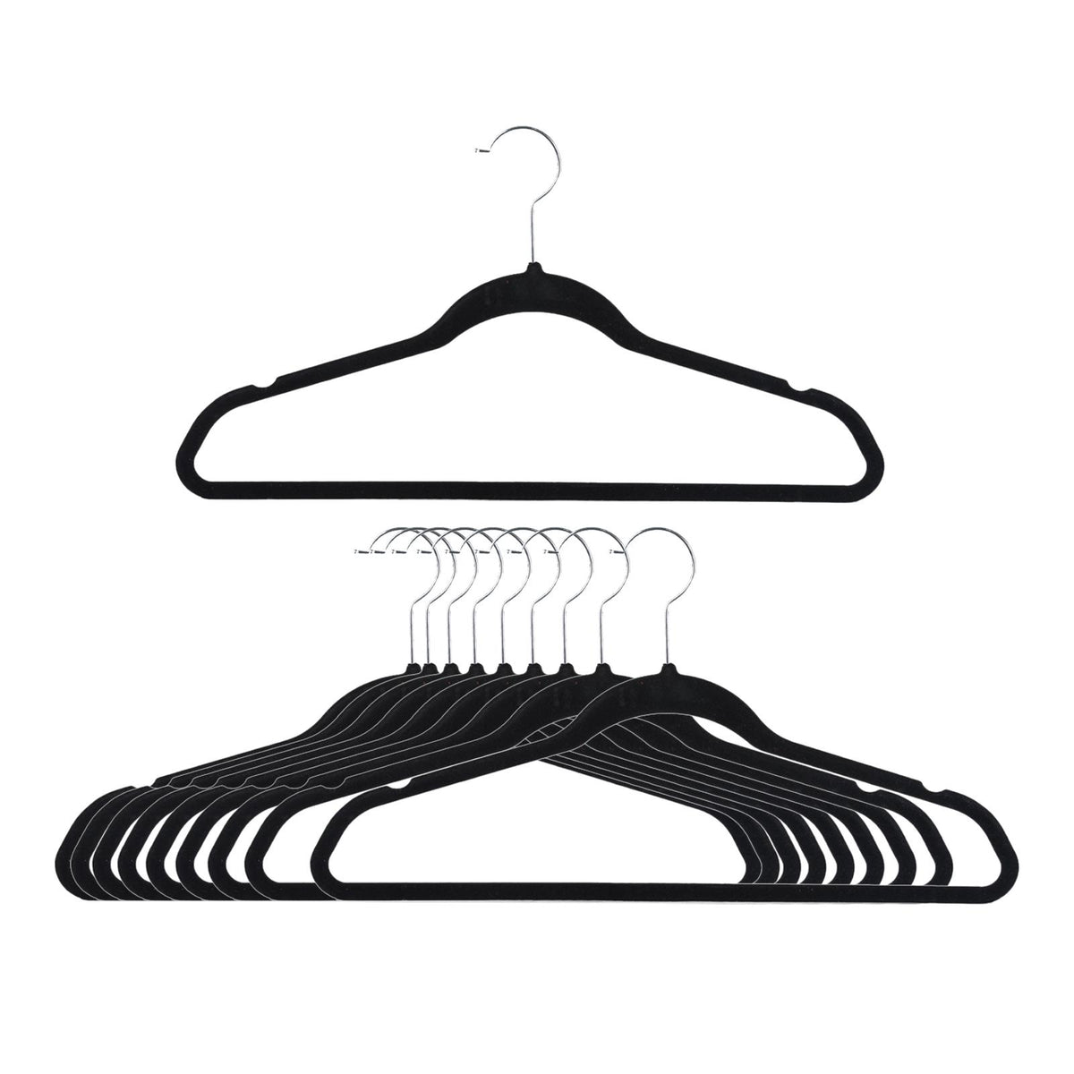 Maxbell 10x Coats Racks Trouser Non Slip Clothes Hangers for Cloakroom Nursery Black