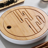 Max Bamboo Tea tray Drainage Water storage Kung Fu Tea Board White clouds