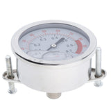 Maxbell Pressure Gauge, Stainless Steel Case, Liquid Filled, Back Mount 0-100psi