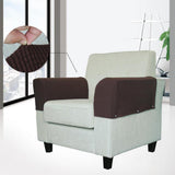 Maxbell Set of 2 Nonslip Stretch Furniture Sofa Armrest Cover Protector Chocolate