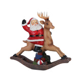 Maxbell Santa Claus Figurine Christmas Reindeer Resin Statue for Office Housewarming