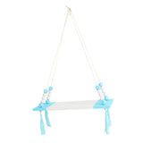 Max Wood Hanging Shelf Wall Swing Storage Floating Rack Tassel Rope Shelf Blue