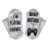Max 1Pair Unisex Letter Print Cotton Ankle Socks Stockings for Game Players 15cm