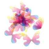 Maxbell 10Pcs Chiffon Butterfly Flatback Charms Embellishments DIY Hair Colored