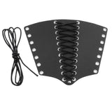 Max Leather Archery Arm Guard Bow String Lace up Shooting Protector Black