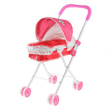 Max Mini Foldable Baby Push Cart Pushchair Stroller Pretend Play Toys Red