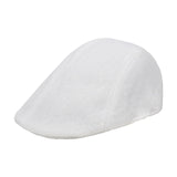 Maxbell Beret Hat Classic Peaked Hat Casual Male Newsboy Hat for Golf Outdoor Hiking White