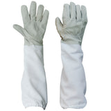Maxbell Pair Protective Beekeeping Gloves, Goatskin Bee Keeping with Vented Long Sleeves - Grey and White
