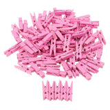 Max 100pcs Mini Wooden Clothes Photo Paper Peg Clothespin Craft Clips Rose Red
