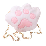 Maxbell Claw Chain Shoulder Bag Plush Cartoon Fashion Messenger for Mobile Phone White