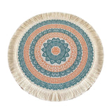 Maxbell Round Placemat 33cm Handmade Woven Tassel Boho Woven for Table Kitchen Decor Style C