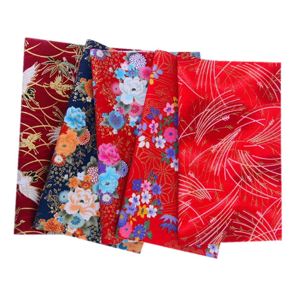 Maxbell 5pcs 20x25cm Colorful Cotton Patchwork Sewing Quilt Fabrics Bundle E 20X25CM