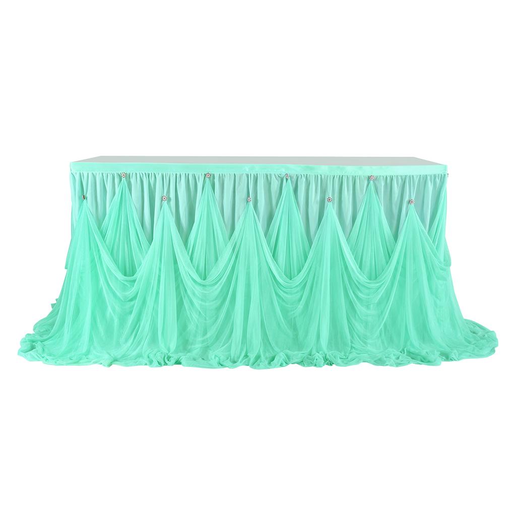 Max Tulle Table Skirt Tableware Cover Baby Shower Wedding Party Decors 275x75cm