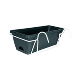 Maxbell Vegetable Flower Planter with Shelf Window Flower Box for Balcony Rail Porch dark green