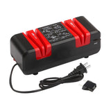 Maxbell Electric Knife Sharpener 15 Degree Bevel 2 Wide Stages Grooves Black red
