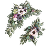 Maxbell Rustic Wedding Arch Flower Hanging Decorative for Front Door Wall Party Violet