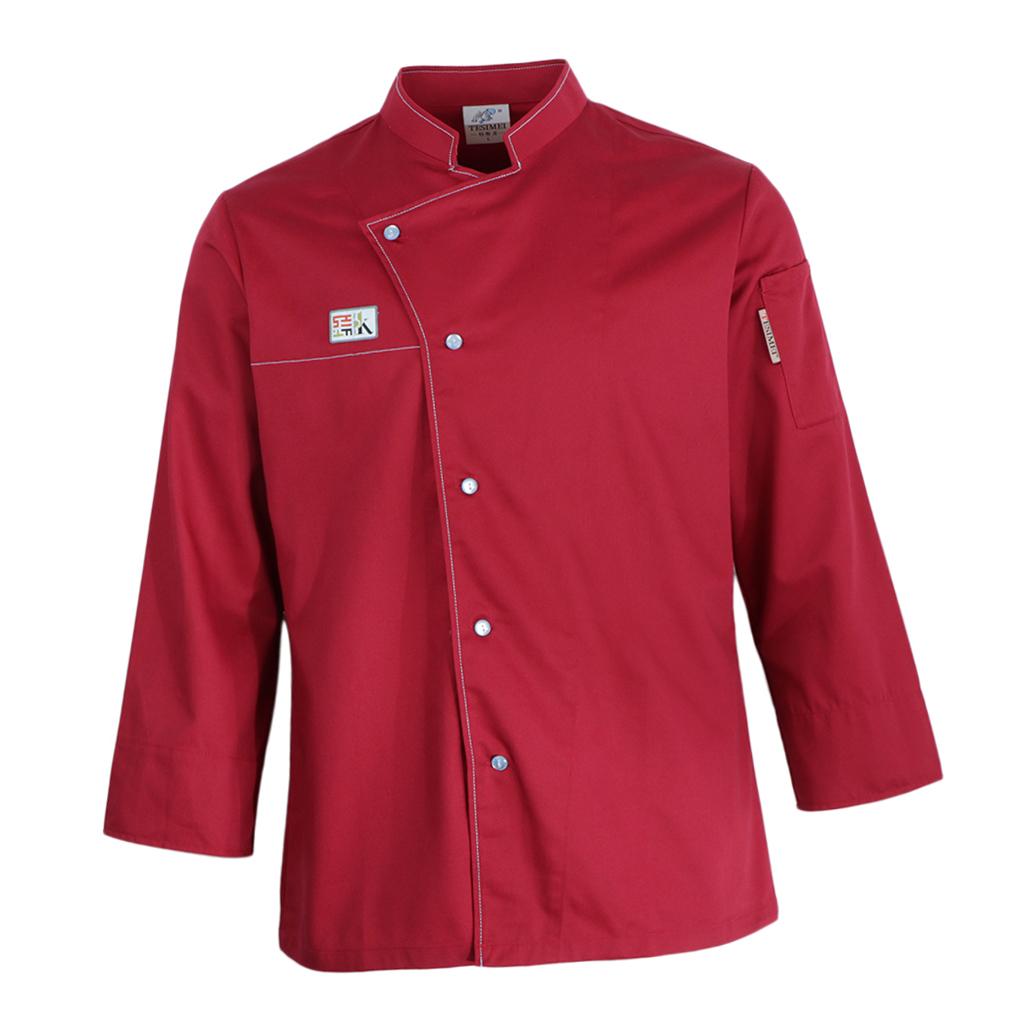 Max Maxb Unisex Chef Jackets Coat Long Sleeves Shirt Kitchen Uniform Red XXL