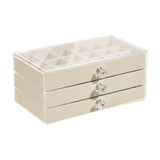 Maxbell Acrylic Jewelry Box 3 Layer Jewelry Organizer for Women Girls 36 Grids