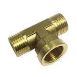 Max 1 Pc 3-Way Male Female Male Brass Thread Connector Adaptor Fitting Thicken