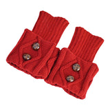 Maxbell Leg Warmers Knitted Winter Warm Fashion Toppers Stockings Womens Boot Cuffs red