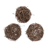 Maxbell 3pcs 10cm Natural Handmade Rattan Vine Ball DIY Ornaments Crafts