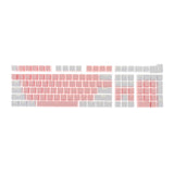 Maxbell Keycaps Set Backlit Two Color Key Caps for Mechanical Keyboards 980K 87 Keys White,Pink