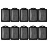 Max 10Pcs PU Leather Business ID Badge Card Holder Card Case, Vertical Black