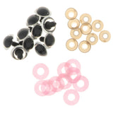 Maxbell 10pcs Plastic Safety Toy Eyes + Glitter Nonwovens + Washer 16mm Pink