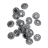 Maxbell 30 Pieces Antique Silver Engraved Shank Buttons Classic Floral Pattern