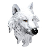 Maxbell Resin Wolf Head Wall Decorations Durable Fine Workmanship Room Walls Decor White