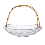 Maxbell Glass Fruit Plate with Handle Snack Display Tray for Hotel Style A