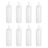 Maxbell 8 Pieces Household Sauce Bottles Ketchup Dispenser for Picnic BBQ Condiments White