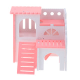Max Hamster House Cages Wooden Small Animals Villa Hut Play Toy Pink