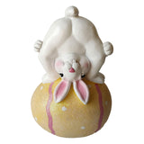 Maxbell Creative Rabbit Figurine Easter Home Decor Easter Bunny Egg Ornament Yellow