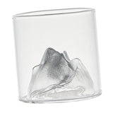 Maxbell Creative Mountain Style Wine Glass Tea Cup for Entertaining Dining Man Gifts Silver Mountain