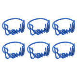 Maxbell Bismillah Letter Napkin Rings Set*6x Napkin Buckles for Holiday Home Wedding blue