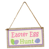 Maxbell Easter Wooden Plaque Decoration Door Hanging Display Sign Easter Egg Hunt