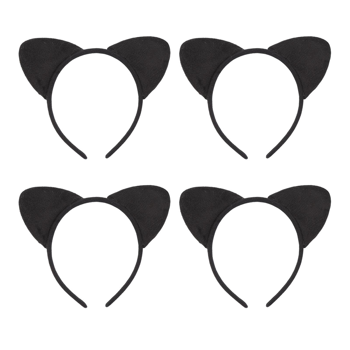Maxbell 4x Cat Ears Headband New Year Photo Props Cute Kitty Hairband Hair Hoop Black