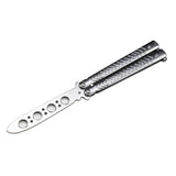 Maxbell Butterfly Practice Knife Trainer Steel Training Tool Portable Silver