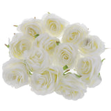 Maxbell 12pcs Artificial Silk Rose Flower Heads Wedding DIY Bouquet Decor Cream