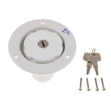 Max Locking Fuel Tank Cover Gas Lid Filler Cap with Lock For Boat RV Truck White